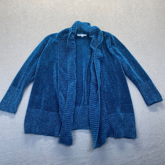 Seven7 Women's Ultra Plush Open Front Sweater Cardigan Blue Size XL,Comfort - Picture 1 of 8
